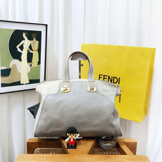 Fendi 2Jours Dove Gray Tote Bag