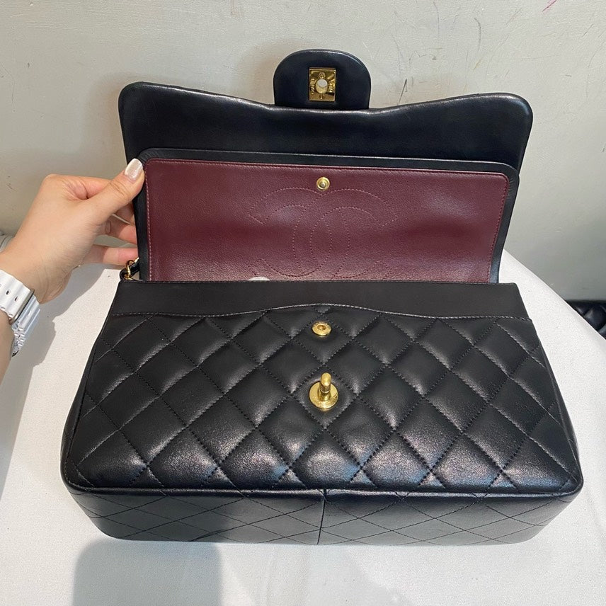 Chanel Black Jumbo Double Flap Shoulder Bag with Card