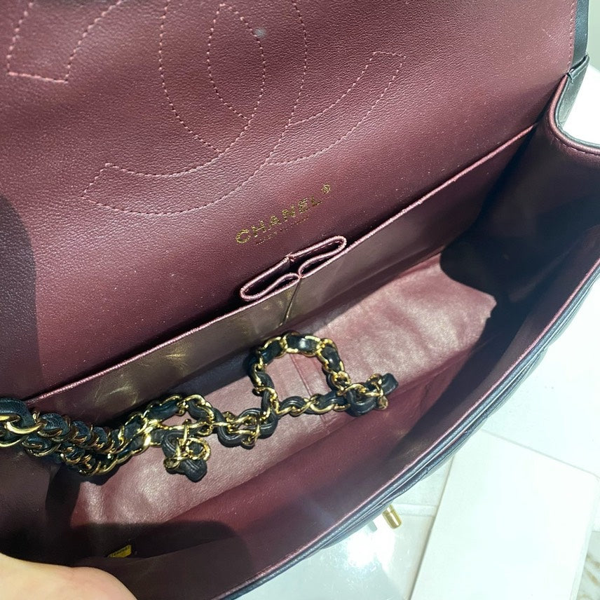 Chanel Black Jumbo Double Flap Shoulder Bag with Card