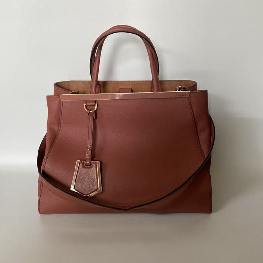 Preloved Fendi 2Jours Maroon Leather Shoulder Bag