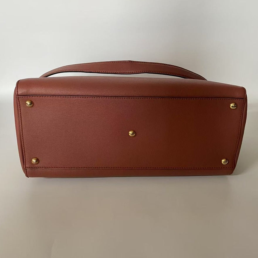 Preloved Fendi 2Jours Maroon Leather Shoulder Bag