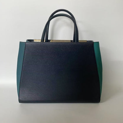 Preloved Fendi 2Jours Blue and Green Leather Tote Bag
