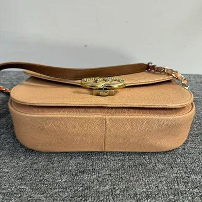 Preloved Chanel Quilted Beige Crossbody Bag