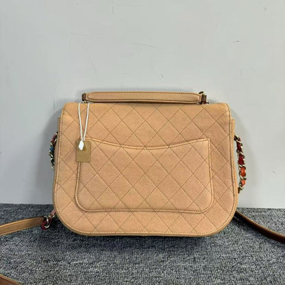 Preloved Chanel Quilted Beige Crossbody Bag