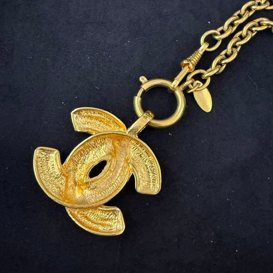 Vintage Chanel Coco Necklace TKB Gold Pendant