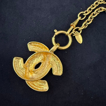 Vintage Chanel Coco Necklace TKB Gold Pendant