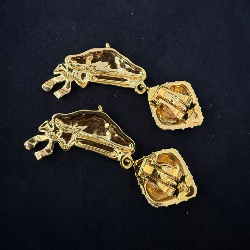 Vintage Chanel Clip-on Earrings TKB Gold Earrings