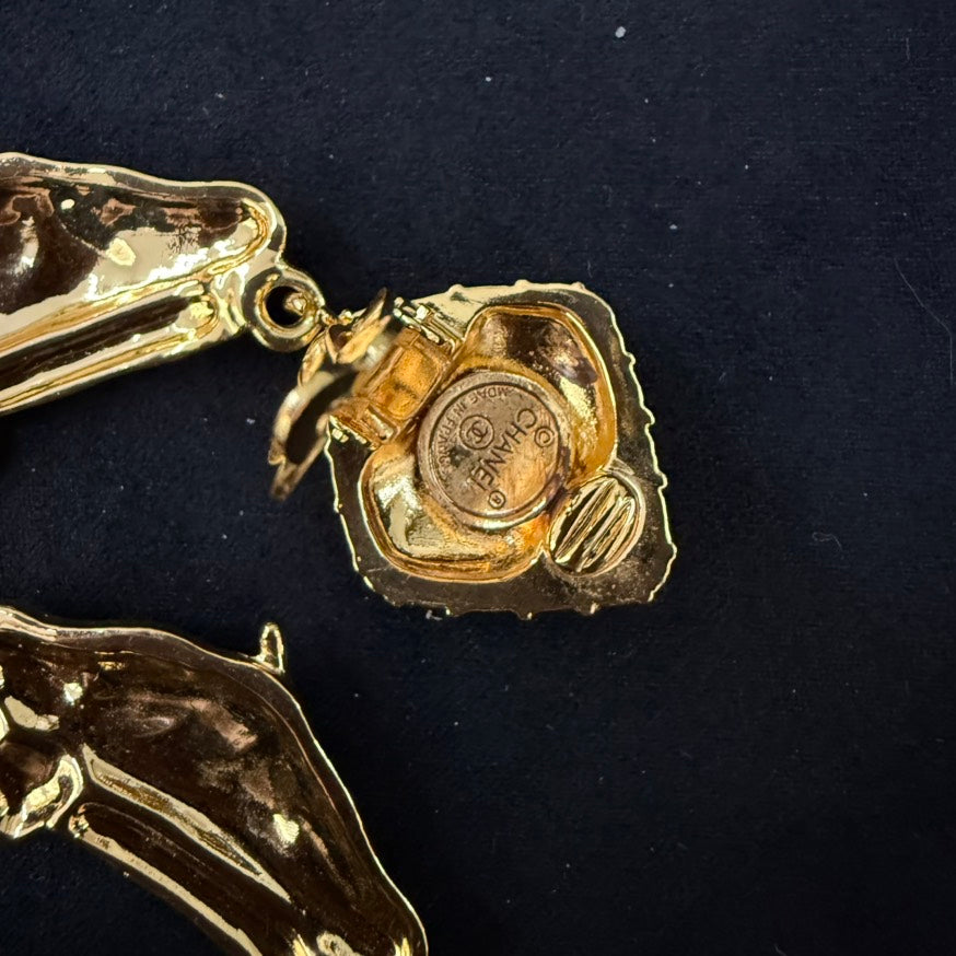 Vintage Chanel Clip-on Earrings TKB Gold Earrings