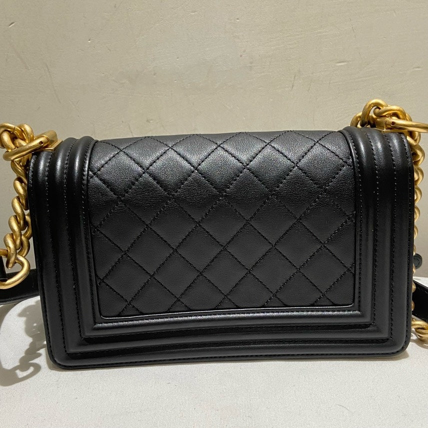 Preloved Chanel Leboy Small Calfskin Black Shoulder Bag