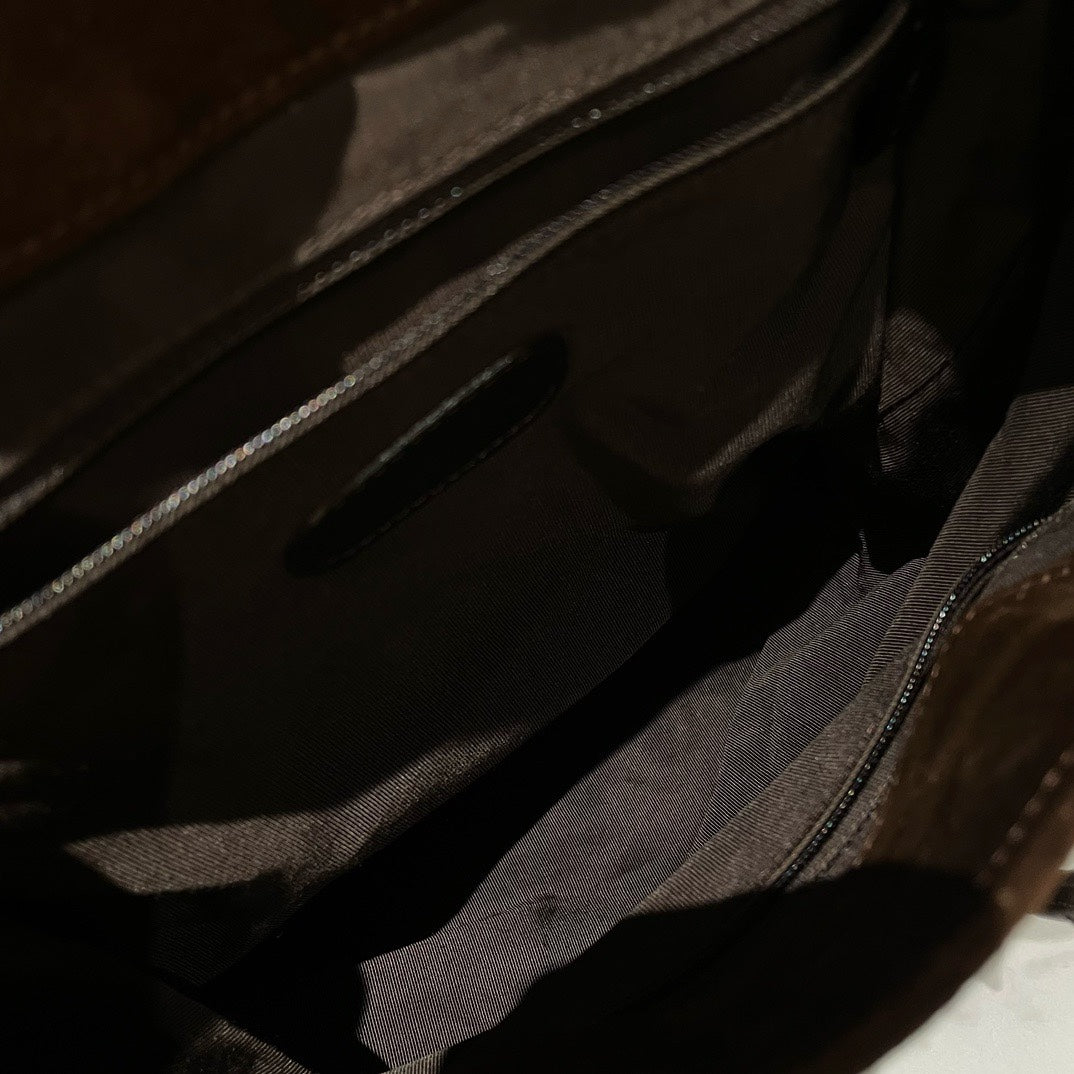 Vintage Chanel Suede Leather Backpack in Brown (1998) - Iconic Designer Bag #13652