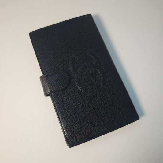 Chanel Black Caviar Leather Wallet Preloved
