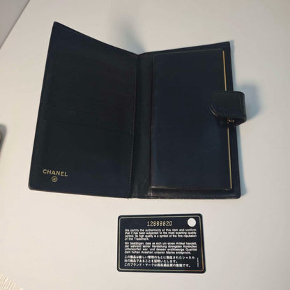 Chanel Black Caviar Leather Wallet Preloved
