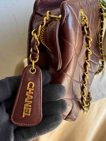 Chanel Burgundy Red Quilted Chain Shoulder Bag