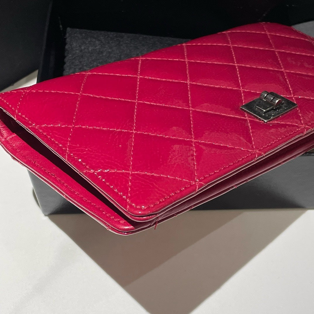 Chanel 2.55 Patent Leather Wallet Pink Unused (2010) #13683