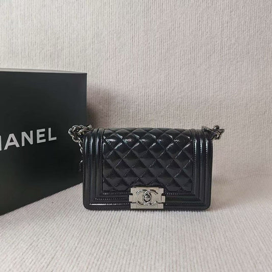 Preloved Chanel Leboy Bag 4123112 Black Quilted Leather Shoulder Bag