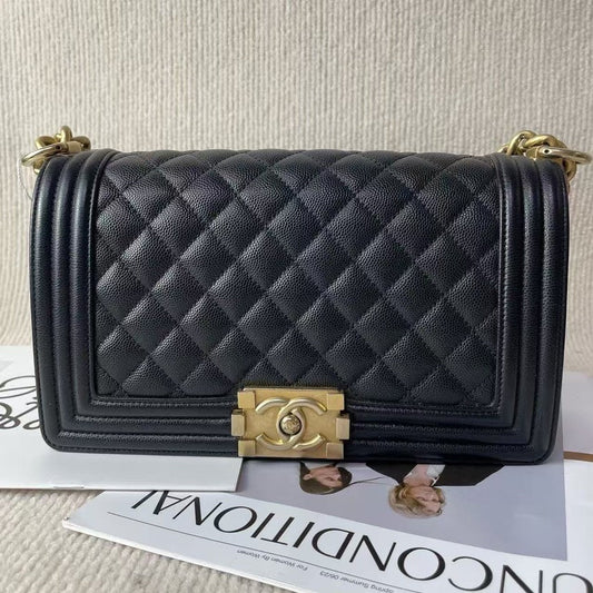 Preloved Chanel Leboy Bag Black Quilted Crossbody