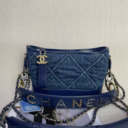 Preloved Chanel Gabrielle Bag 5020210 Navy Denim Shoulder Bag