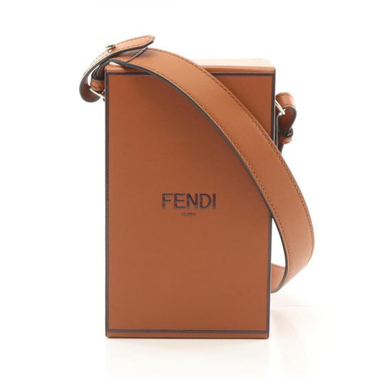 Pre-loved FENDI Box Shoulder Bag Leather Brown 963783