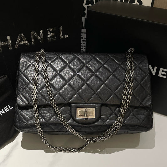 Chanel 2.55 Flap Bag Large Black Shoulder Bag