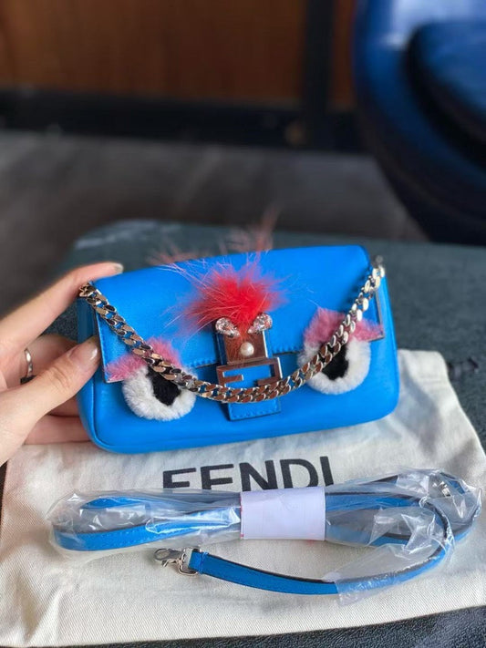 Preloved Fendi Monster Blue Mini Shoulder Bag