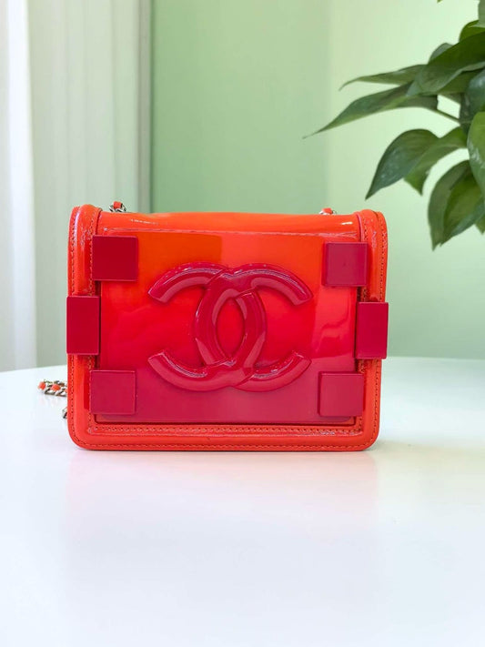 Preloved Chanel Plexiglass Small Shoulder Bag Orange and Pink