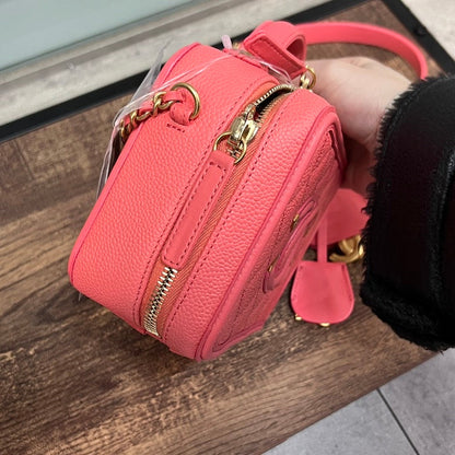 Preloved Chanel Pink Leather Chain Shoulder Bag