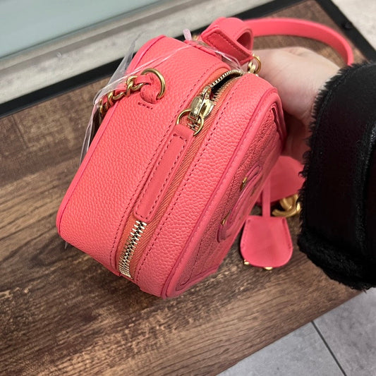 Preloved Chanel Pink Leather Chain Shoulder Bag
