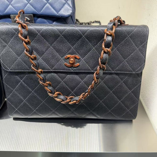Preloved Chanel Classic Flap Bag Black Shoulder Bag