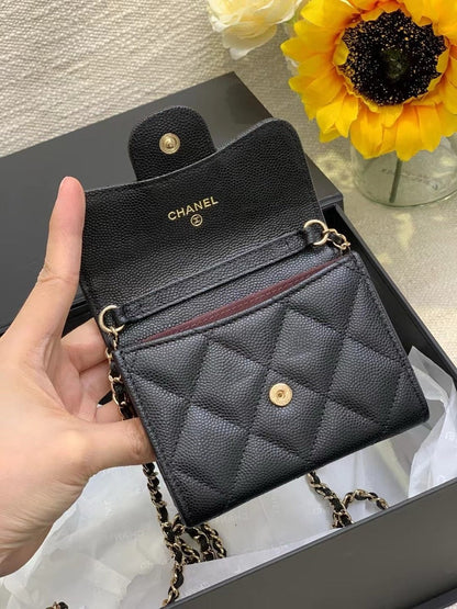 Preloved Chanel Mini Bag 8175 Black Quilted Lambskin Crossbody