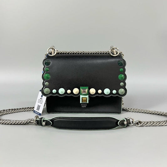 Preloved Fendi Kan I Black Leather Shoulder Bag XJ10776