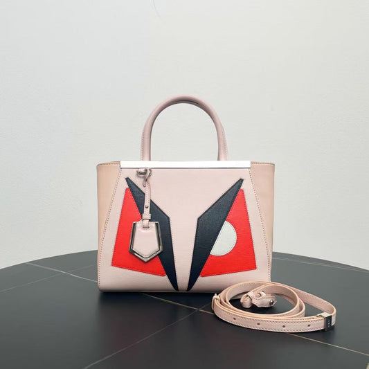 Preloved Fendi Monster Two-Way Bag Beige Leather Satchel/Top Handle Bag