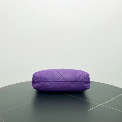 Chanel 22bag Purple Leather Shoulder Bag