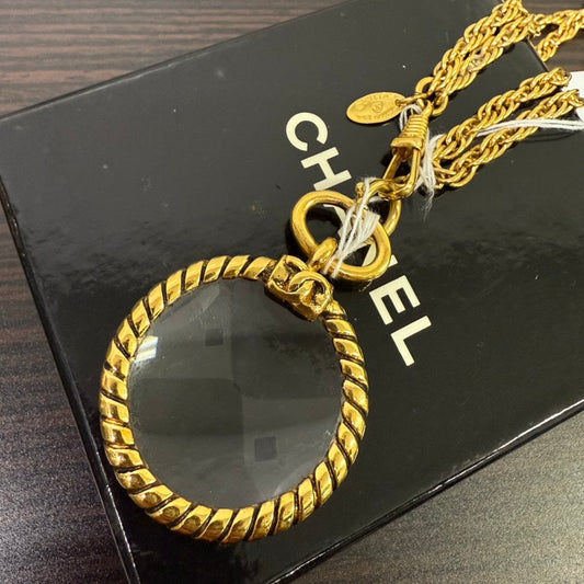 Vintage Chanel Loupe Double Chain Necklace FM9052