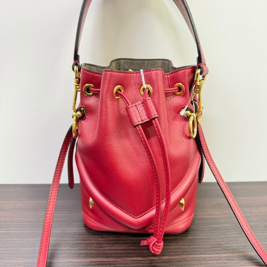 Preloved Fendi Leather Bucket Bag FM0039 Red Bucket Bag
